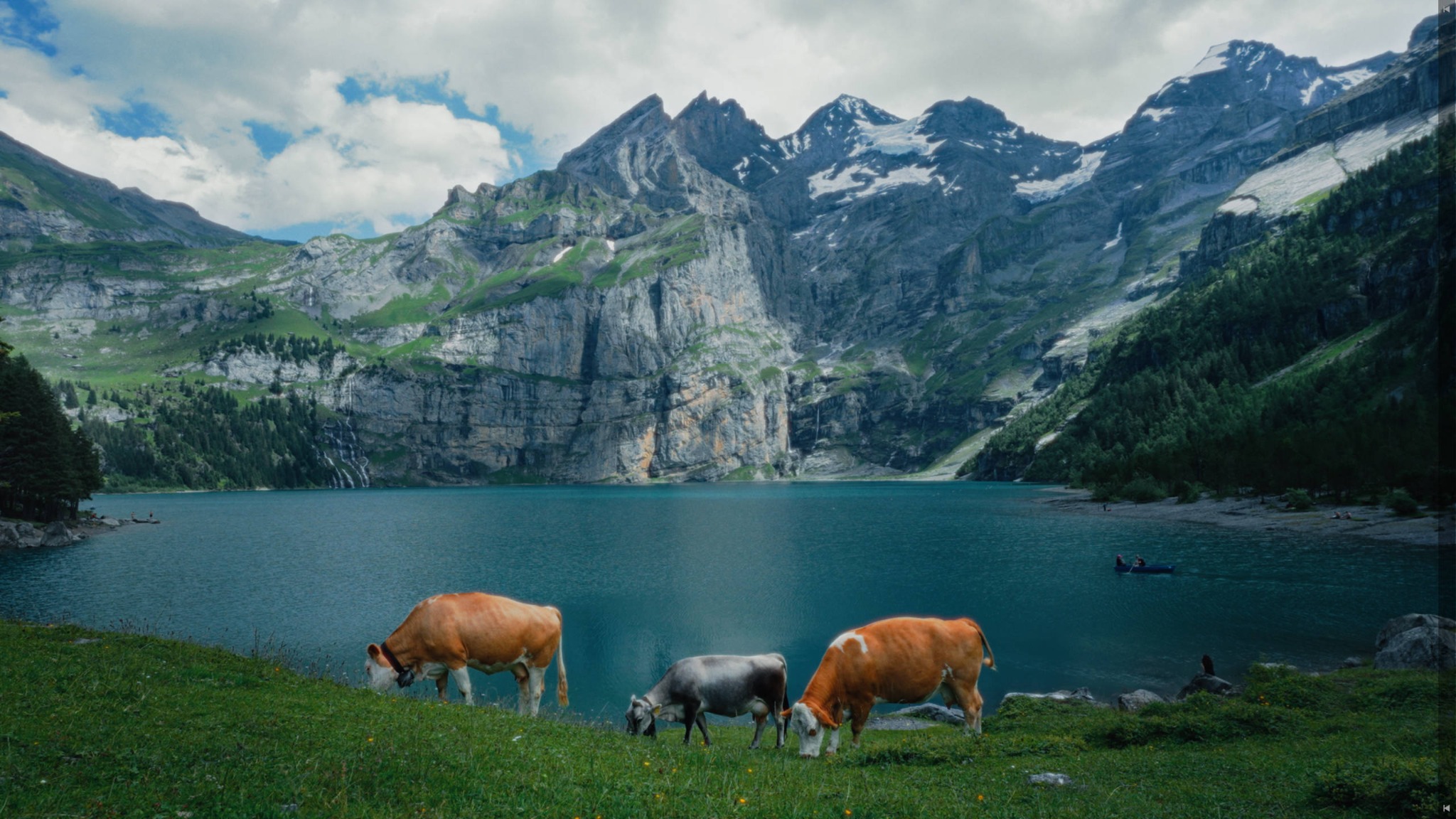 Alpine lake after color grading