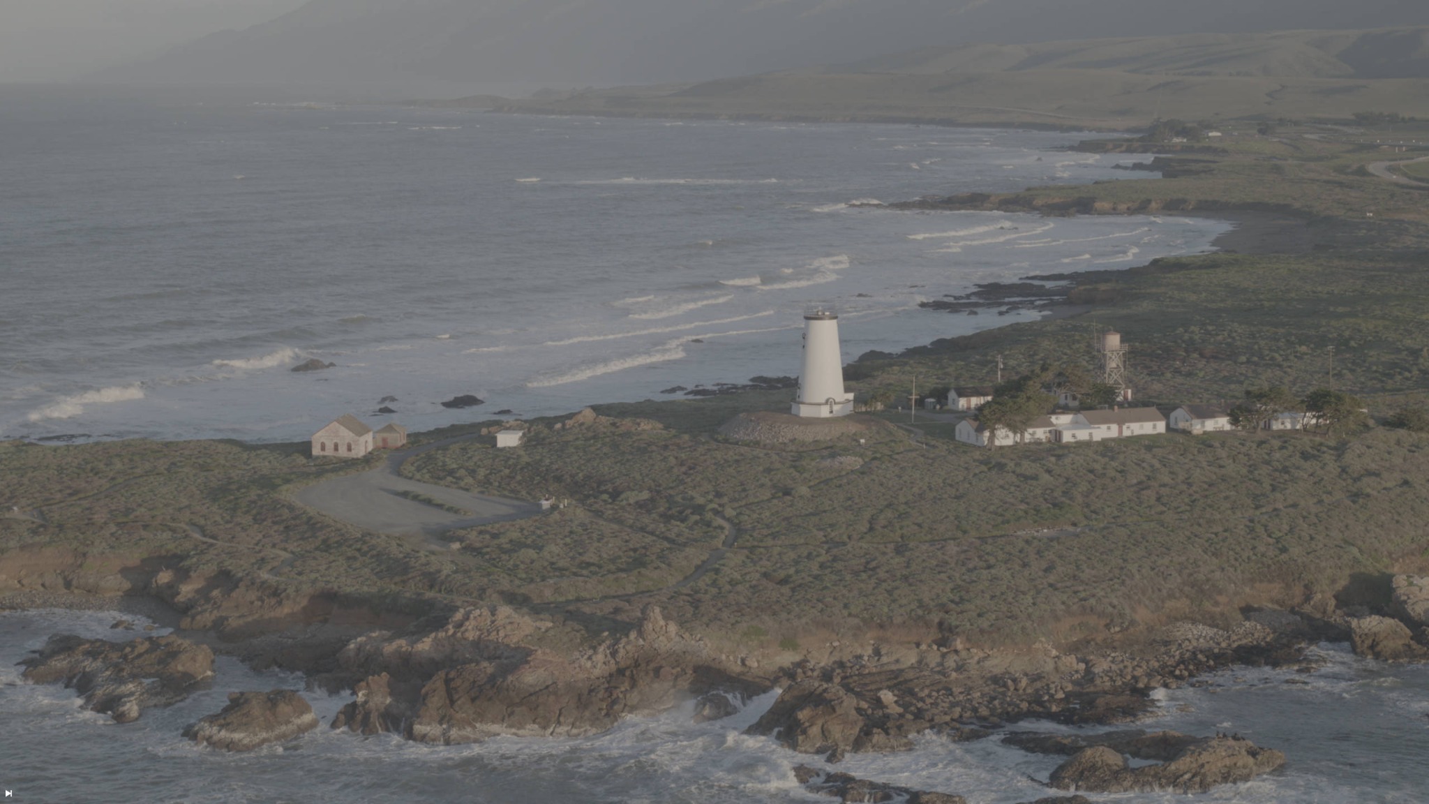 Coastal lighthouse before color grading