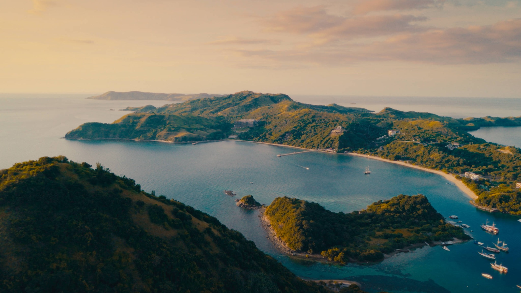 Island landscape after color grading